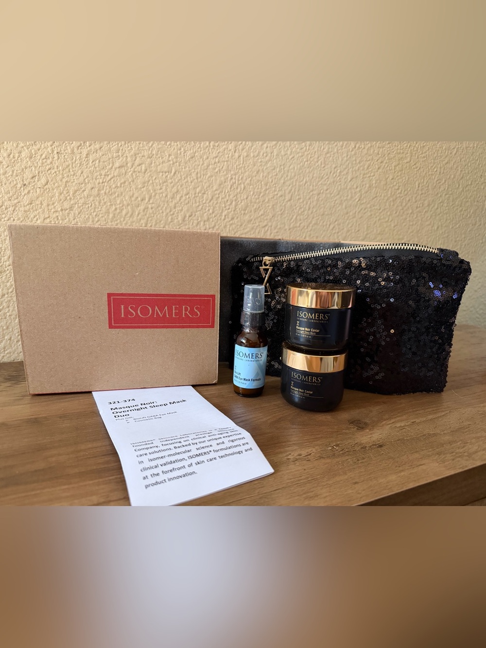NEW SEALED ISOMERS Masque Noir Overnight Sleep Mask Duo + GABA Eye Mask Set